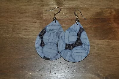 Volleyball Faux Leather Lightweight Earrings Volleyball Earrings Stocking Stuffe • $9