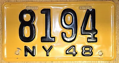 NY New York Vintage Motorcycle License Plate 1948  • $99.99