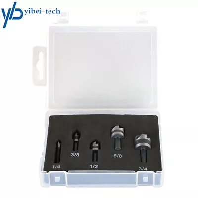 5-Piece High-Speed Steel Countersink Drill Bit Set For Metals Wood Plastic • $13.96