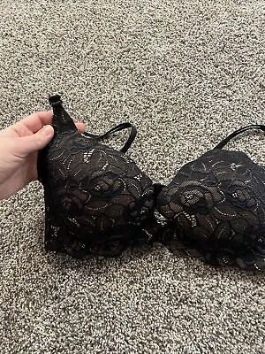 Victoria's Secret Very Sexy Secret Embrace Push Up Bra Black 36D Adj Underwire • $13.99