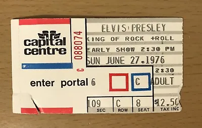 1976 Elvis Presley The King Washington Dc Concert Ticket Stub Heartbreak Hotel • $149.99