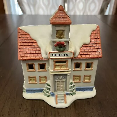 Homco Pleasant Hill School Vintage Lighted Christmas Village House • $16