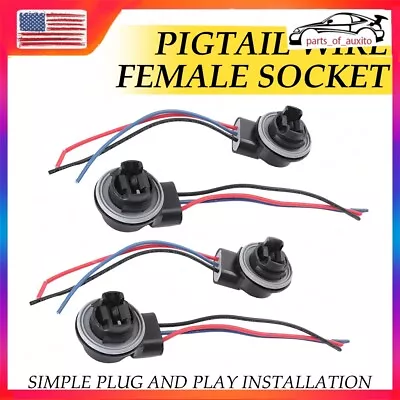 4PCS Bulb 3157 Socket Front Brake Turn Signal Light Harness Wire Plug Connector • $16.99