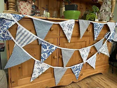 10m Fabric Bunting (£1.60m) Blue Bunting Floral Bunting Wedding Bunting Check • £16