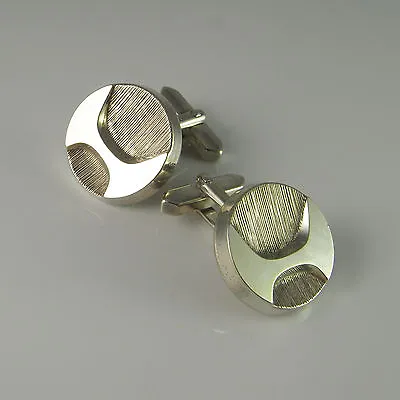 £453.37 • Buy 1970s 1960s Geometric Mens Silver Cuff Links Vintage Cufflinks Star Trek Jewelry