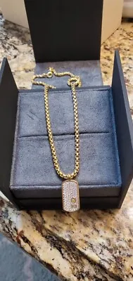 David Yurman Men/women 18k Yellow Gold Necklace + Pendant W/White Diamonds  • $15999.99