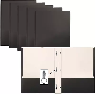 Paper 2 Pocket Folders W/ 3 Metal Prong 50 Pack W/ Fastener Clips • $32.57