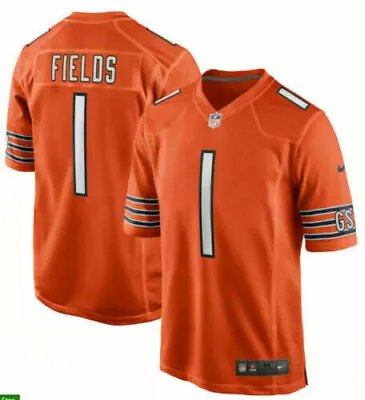 $64.98 • Buy Men's Chicago Bears Justin Fields #1 Orange Color Jersey Game Stitched