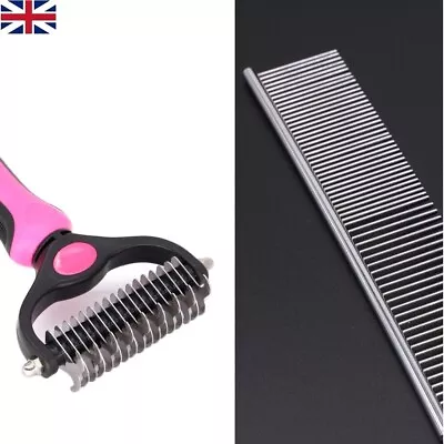 Dog Undercoat Rake Brush For Large Dogs Grooming Dematting Deshedding Comb • £5.99