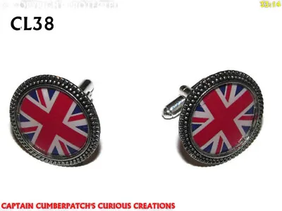 Steampunk Cufflinks Prof Elemental Union Jack Flag British Great Britain #CL38 • £7.50