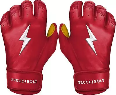 Bruce Bolt Adult Short Cuff Gold Palm Batting Gloves • $94.19