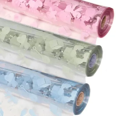 New Baby Boy Girl Blue Pink Cream Cellophane Gift Wrap Shower Hampers Nappy Cake • £0.99