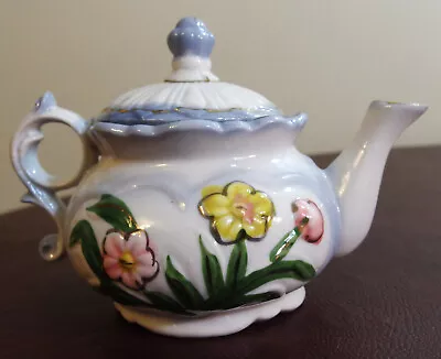 Beautiful Hand-painted Flowers And Fruit Ceramic Decorative Tea Pot W/ Goldleaf • $1.99