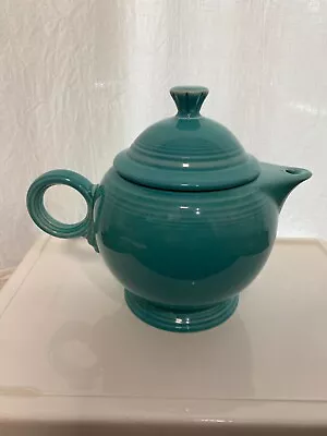 Fiesta Ware Vintage Turquoise Homer Laughlin Tea Pot W/Lid - 7.25  Tall 36 Oz • $59.99