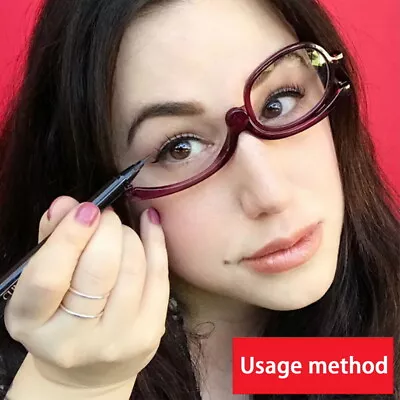 Womens Magnifying Rotable Makeup Reading Glasses Flip Makeup Clear Eyeglasses • £4.79