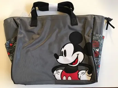 Diaper Bag Tote Large Disney Mickey Mouse Gray Black NWT • $24.95