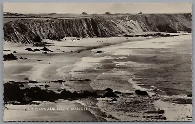 £5 • Buy The Cliffs & Beach Marloes Pembrokeshire Wales Real Photo Postcard Postmark 1962