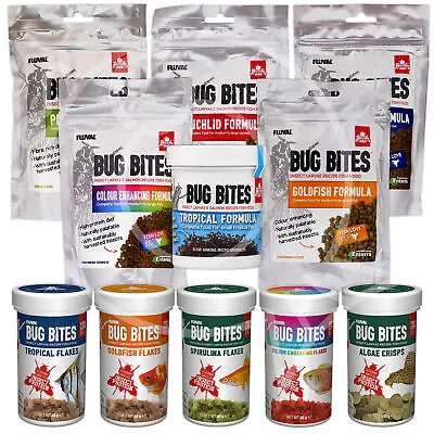 Fluval Bug Bites Aquarium Fish Food Granules Flakes Tropical Cichlid Goldfish • £4.49