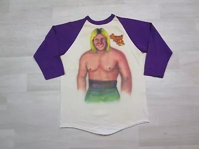 Vintage 80's Wrestling Shirt Tommy Rich Airbrush Raglan Hulk Hogan Dusty Rhodes • $449.98