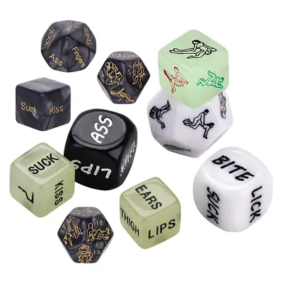 10Pcs Sex Love Dice Game Dices Toy For Adults Couples ForePlay Erotic Dice Games • £5.99