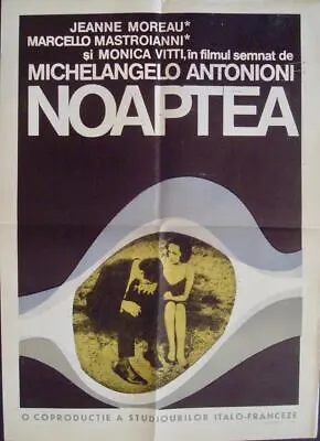 LA NOTTE The NIGHT Romanian Movie Poster ANTONIONI JEANNE MOREAU MONICA VITTI • $300