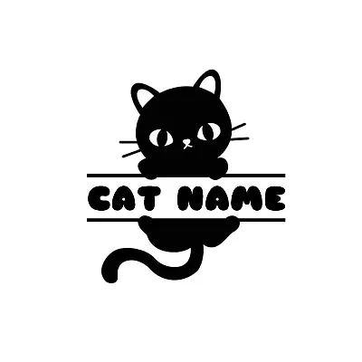 Pet Bowl Cat Personalised Name Vinyl Decal Sticker Cat Cat Name Kitten  • £3.49