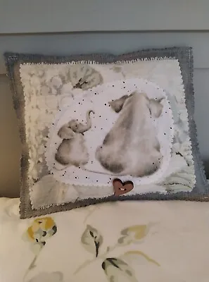 Handmade Large Lavender Pillow  ~ Wrendale Elephants ~ Mum/Baby ~ GIFT/relax* • £8