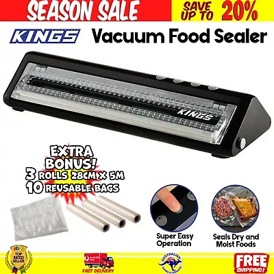Vacuum Sealer Machine Fresh Dry Wet Food Saver Storage With Bags & Sealer Rolls • $113.21