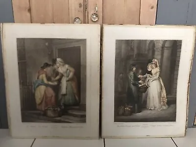 £20 • Buy 9 X Antique Victorian Etchings ‘Cries Of London’ Coloured Etched Prints Unframed
