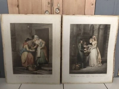 £20 • Buy 9 X Antique Victorian Etchings ‘Cries Of London’ Coloured Etched Prints Unframed