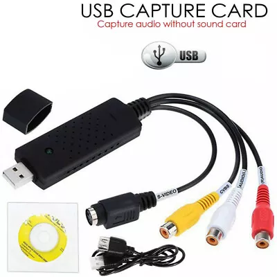 Usb 2.0 Vhs Tape To Pc Dvd Converter Video & Audio Capture Card/adapter Mu • £6.23