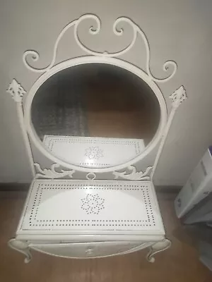 Small Metal Mirror Dressing Table French Style With Drawer -Ikea SYD PU • $60