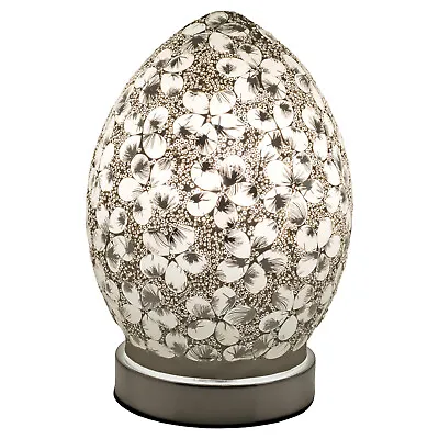 White Flower Small Mosaic Glass Egg Lamp • £24.99