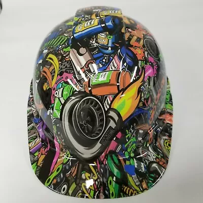 $49.99 • Buy Hard Hat Custom Hydro Dipped , OSHA Approved CAP STYLE, TUNER STICKER BOMB TURBO