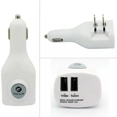 2-IN-1 CAR DC HOME WALL TRAVEL CHARGER POWER ADAPTER 2-PORT USB For CELL PHONES • $14.66