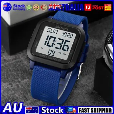 Men Countdown Timer Digital Sports Watch 50M Waterproof Alarm Sports Wrist Watch • $14.49