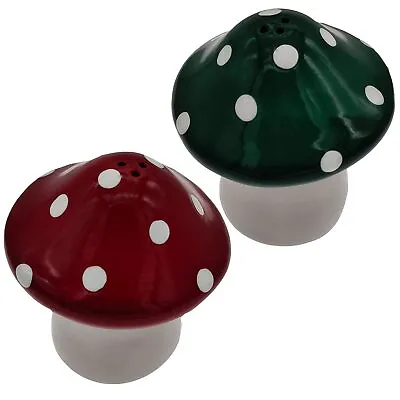 Ceramic Funny Salt And Pepper Shakers Mushrooms Set Of 2 • $18.70