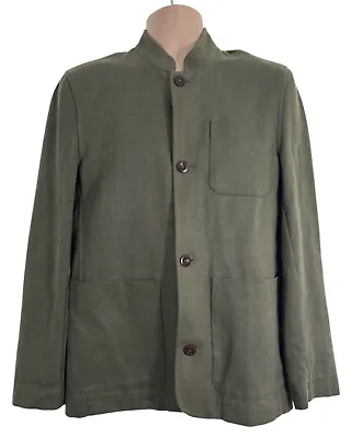 BNWOT SIR PLUS SIRPLUS Khaki Green Nehru Linen Mix Jacket Size XS To Small S • £89.99