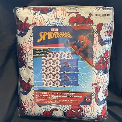 Marvel Spiderman Full Size 4 Piece Sheet Set • $34.99