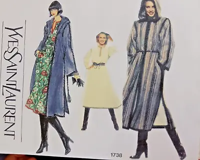 Yves Saint Laurent Coat Blouse & Skirt B32  Vogue 1738 • $24.99