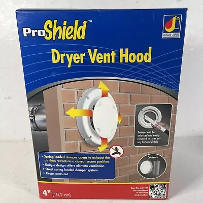 Dundas Jafine BPSH4WZW ProShield 4-Inch Spring Loaded Dryer Vent Hood White NEW • $19.95