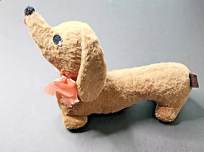 1960s Vintage 11  Plush Brown Dachshund Dog Stuffed Animal • $11.99