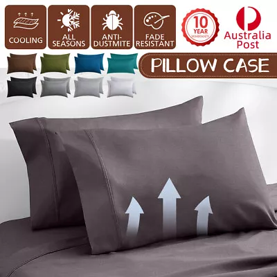 2Pcs 1500TC Pillow Cases Hotel Quality Pillowcase Standard European Queen King • $9.99