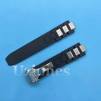 20*10mm Rubber Watch Band Strap Fits Cartier MUST 21 Chronoscaph Autoscaph Clasp • $18.30