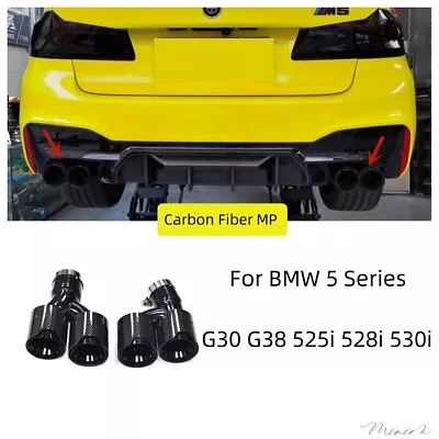For BMW 5 Series G30 G38 525i 528i 530i Carbon Fiber Exhaust Muffler Pipes Tips  • $239.70