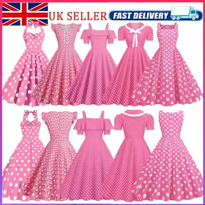 Ladies Check Vintage 40s 50s Rockabilly Evening Prom Party Skaters Dress 2XL UK • £17.69