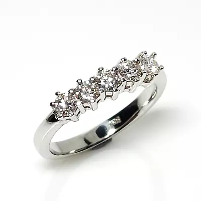 White Gold Diamond Ring .80ct Natural Diamonds Solid 14k White Gold Size 7 1/4 • $989