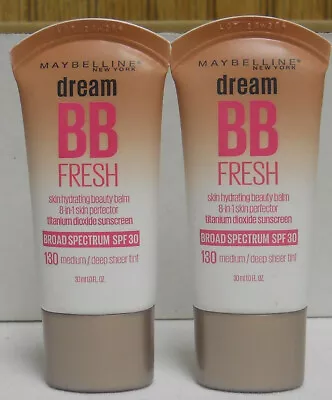 2 Maybelline Dream BB Fresh Skin Hydrating Beauty Balm #130 Medium/Deep Sheer • $13.49