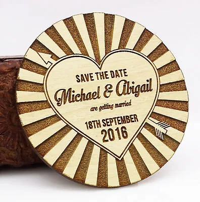 $81.39 • Buy Personalized Wedding Magnets 20 Rustic Wedding Save The Date Cards-2ST