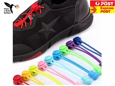 Shoe Laces Unsiex Adults Kids Elastic No Tie Locking Shoelaces Sports Sneaker AU • $4.99